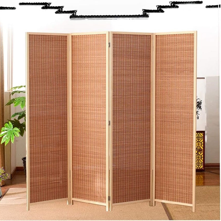 Partition Room Divider - Folding Modern Simplicity Bamboo 4 Panel Privacy Screen Room Divider