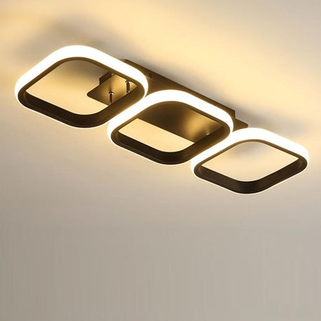 LED Mounted Ceiling Light - Modern Style Three Square Parallel LED Mounted Ceiling Light