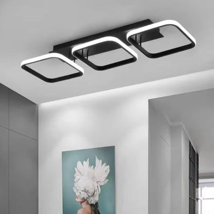 LED Mounted Ceiling Light - Modern Style Three Square Parallel LED Mounted Ceiling Light