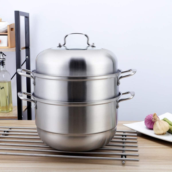 Steamer Pot - MultiLayer Food Grade Stainless Steel Steamer Pot with Steamer Trays