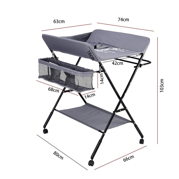 Baby Changing Table - Multifunctional Adjustable Height Folding Portable Baby Changing Table