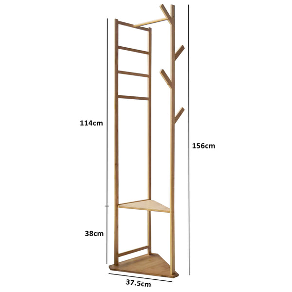 Clothes Hanger Coat Rack - Multifunctional Creative Design Bamboo Porch Hanger Coat Rack