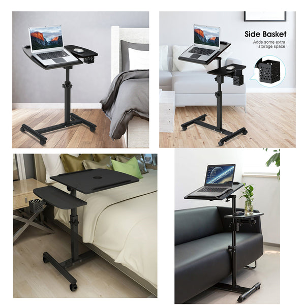 Standing Laptop Table - Multipurpose Foldable Rolling Desk Overbed Standing Laptop Table