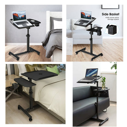 Standing Laptop Table - Multipurpose Foldable Rolling Desk Overbed Standing Laptop Table