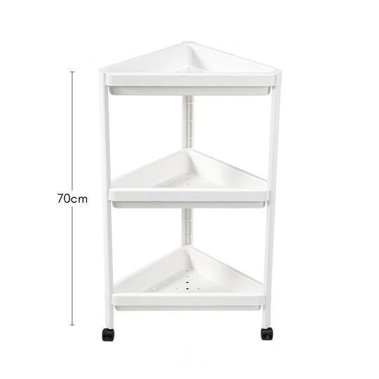 Corner Storage Shelf - Multipurpose Triangular Corner Storage Shelf Caddy with Wheels