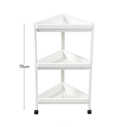 Corner Storage Shelf - Multipurpose Triangular Corner Storage Shelf Caddy with Wheels