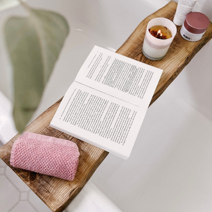 Natural Live Edge Cedar Wood Bathtub Tray