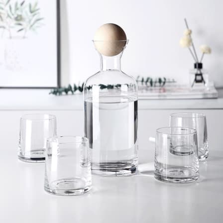 Borosilicate Carafe Set - 5 Piece Nordic Style Borosilicate Carafe and Glass Set