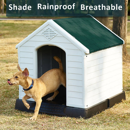 Medium Dog House - Outdoor Indoor Waterproof Plastic Dog House for Small to Medium Dogs