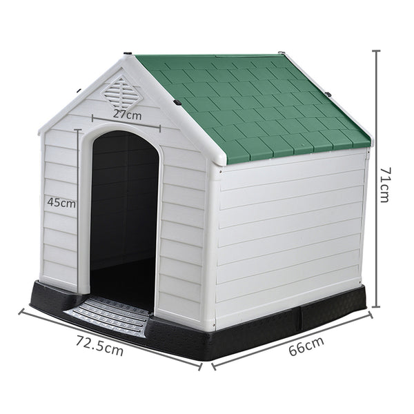 Medium Dog House - Outdoor Indoor Waterproof Plastic Dog House for Small to Medium Dogs