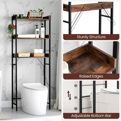 Over-The-Toilet Rustic Industrial Storage Shelf