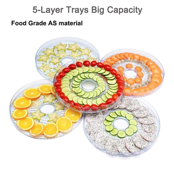 Food Dehydrator Machine - Portable 5 Tray Food Dryer Dehydrator Machine