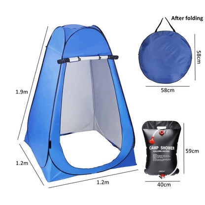 Portable Camping Changing Pop Up Shower Tent with Solar Shower Bag