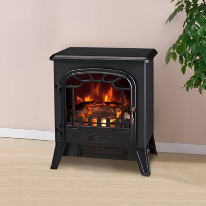 Electric Fireplace Heater - Portable Vintage Style Realistic Flame Effect Freestanding Electric Fireplace Heater