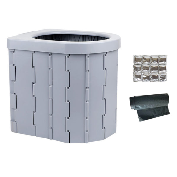 Emergency Toilet - Portable Folding Camping Emergency Toilet with Curing Agent and Waste Bags