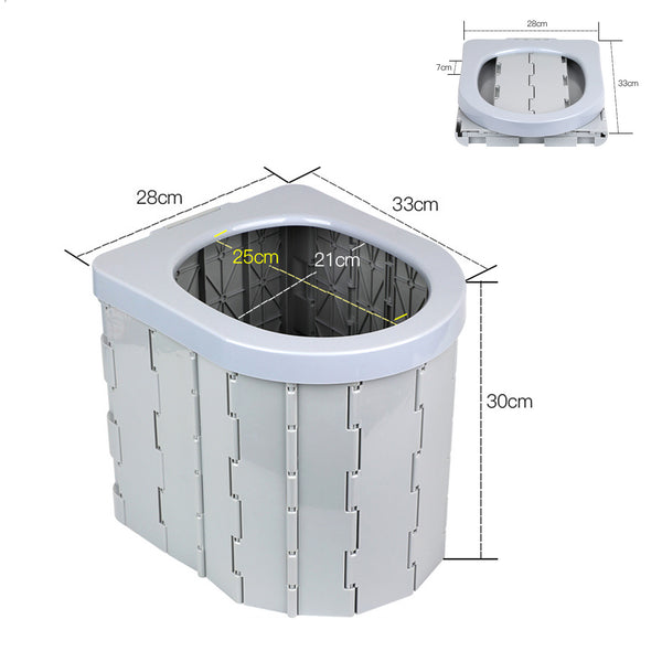 Emergency Toilet - Portable Folding Camping Emergency Toilet with Curing Agent and Waste Bags