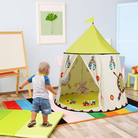 Kids Castle Tent - Yellow Children Indoor Castle Tent for Girls and Boys