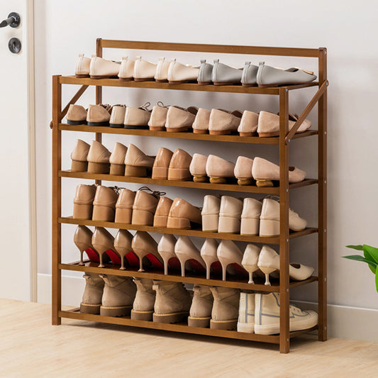 Shoe Storage Rack - Entryway Shelf Free Stand Rack Shoe Bamboo Foldable Storage Organizer