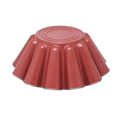 Cake Mould Pans - Set of 2 Ribbed Red Alloy Steel 19x8cm Cake Mould