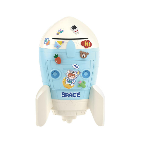 Rocket Shape Piggy Bank - Portable Rocket Shaped 2 in 1 Concept Money Saving Piggy Bank