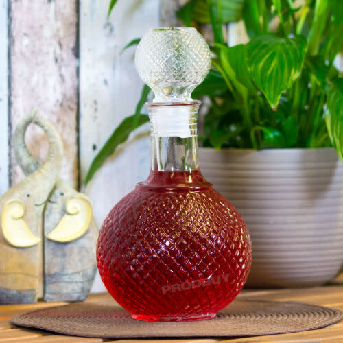 Whiskey Decanter - Round 500ml Drinks Decanter Suitable for Alcoholic and Non-Alcoholic Drinks