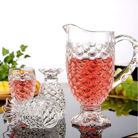 Scaled Water Set - 7 Piece Scaled Designed Glass Water and Juice Set