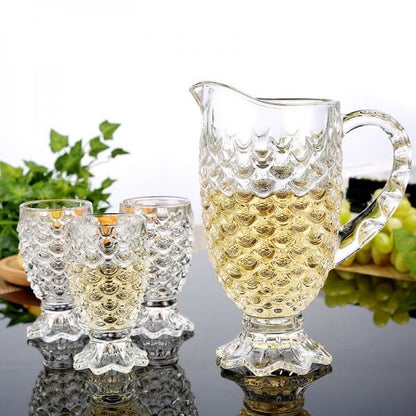 Scaled Water Set - 7 Piece Scaled Designed Glass Water and Juice Set