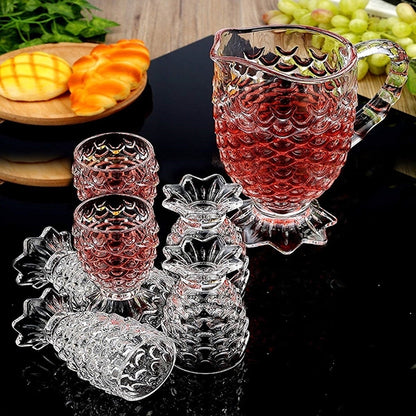 Scaled Water Set - 7 Piece Scaled Designed Glass Water and Juice Set