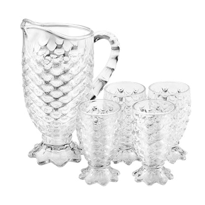 Scaled Water Set - 7 Piece Scaled Designed Glass Water and Juice Set