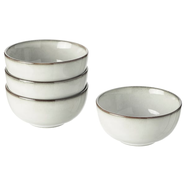 Porcelain Bowls - Set of 4 High Quality Sandy-Glazed Porcelain Serving Bowls