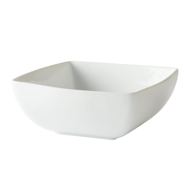 Serving Bowls - Set of 4 White Ceramic Square Modern 17.5cm Serving Bowls