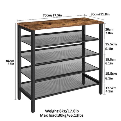 Shoe Storage Organiser - 5 Tier Strong and Durable Storage Organiser Unit with Ideal for Entryway