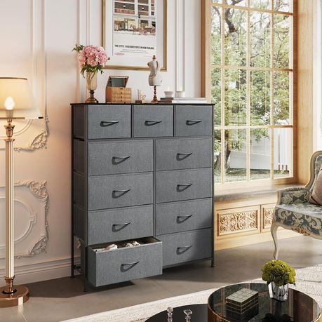 Space Saving Dresser - Multi-Functional Closet Fabric Dresser with 11 Removable Drawers