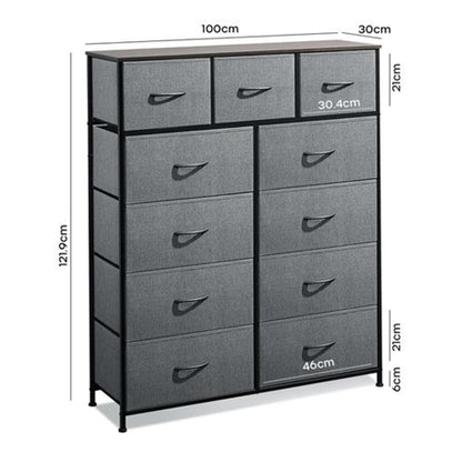 Space Saving Dresser - Multi-Functional Closet Fabric Dresser with 11 Removable Drawers