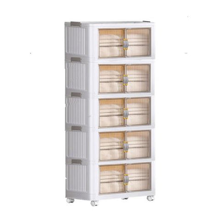 Stackable Storage Boxes with Lids and Doors with Wheels