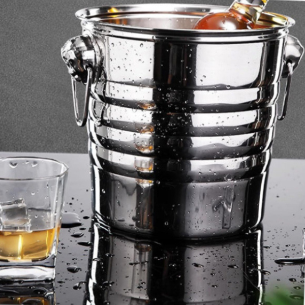 Ice Bucket - Stainless Steel Cocktail Party Beverage Storage Ice Bucket