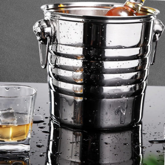 Ice Bucket - Stainless Steel Cocktail Party Beverage Storage Ice Bucket