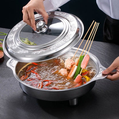 Stainless Steel and Glass Round Buffet Container Serving Trays with Lid