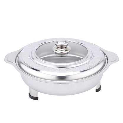 Stainless Steel and Glass Round Buffet Container Serving Trays with Lid