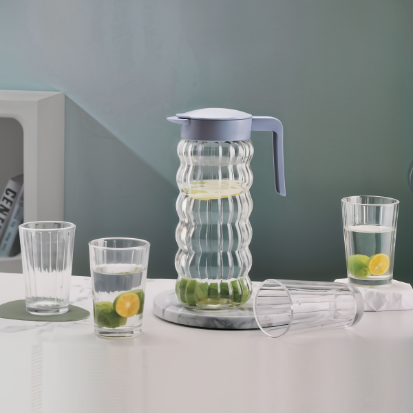 Water Set - Stylish Homeware 5 Piece Glass and Jug Set