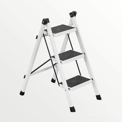 Three Step Ladder - Portable Household Foldable 3 Step Ladder with Anti-Slip Sturdy Pedal