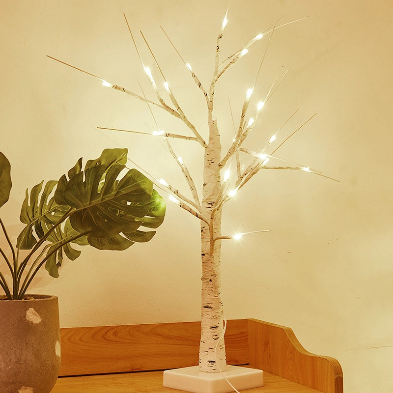 Lit Birch Tree - Indoor Outdoor Lit Birch Tree with Ice White LEDs for ...