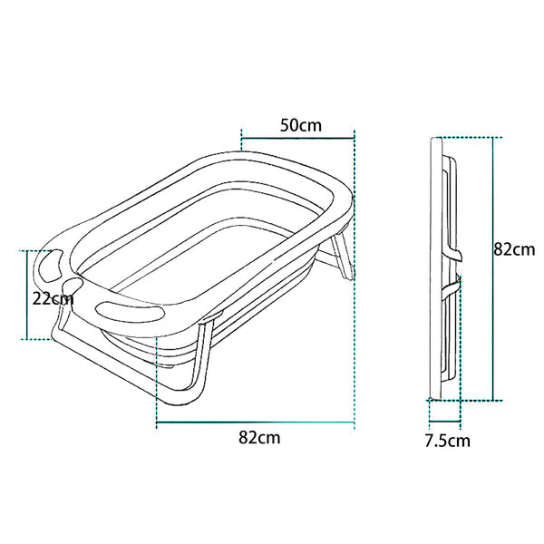 Baby Bathing Tub - Universal Children's Collapsible Bathing Tub with Detachable Bath Mat