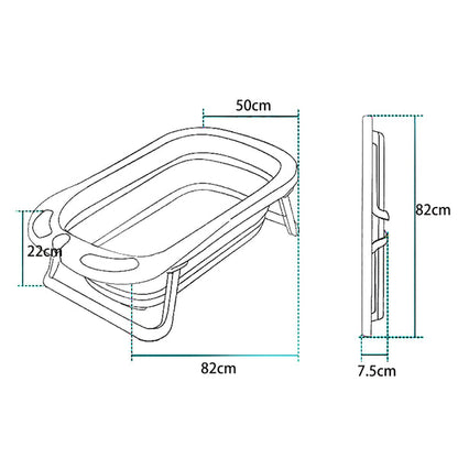 Baby Bathing Tub - Universal Children's Collapsible Bathing Tub with Detachable Bath Mat