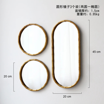 Wall Mirror Set - 3 Piece Decorative Wall Hanging Mirror Set