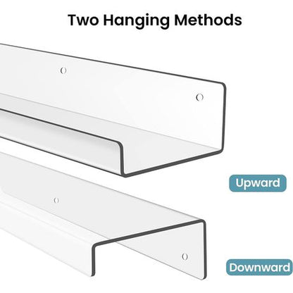 Pack of 4 Versatile Acrylic Display Floating Shelf Organizer with Hand Gloves and Installation Accessories