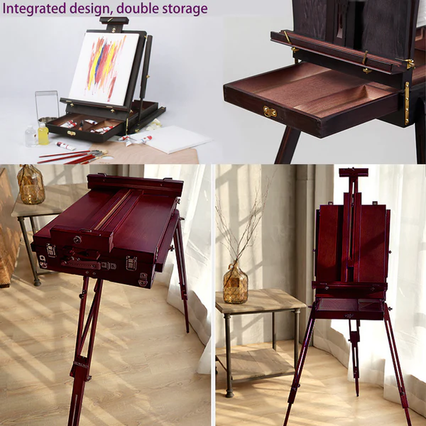 Versatile Sketch Box Easel - Professional Display Portable Art Folding Adjustable Artist Sketch Box Easel