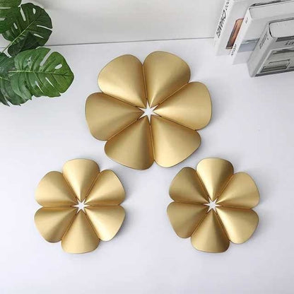 Wall Accent Decoration Set - 3 Piece Flower Wall Hanging 3D Floral Design Style Wall Accent Decoration Set