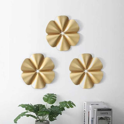 Wall Accent Decoration Set - 3 Piece Flower Wall Hanging 3D Floral Design Style Wall Accent Decoration Set