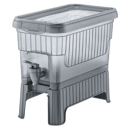 Water and Juice Dispenser with Faucet and Stand - Grey